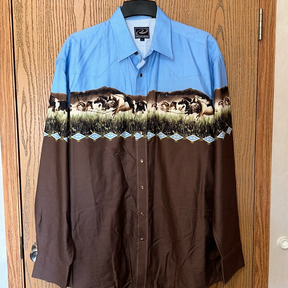 Men’s Large tall pearl snap